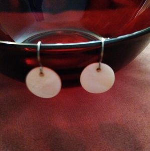 Silver Full Moon Minimalist Earrings KATTA Handmade Small Shell Disk Mini Circle